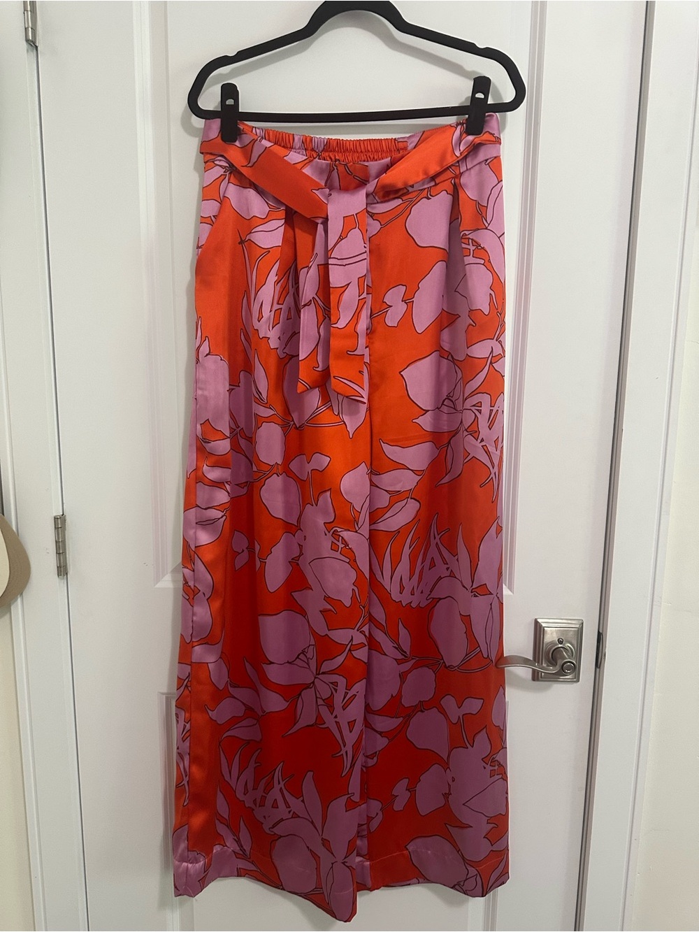 HOUSE OF HARLOW 1960 Floral Print Tie-Waist Wide Leg Pant